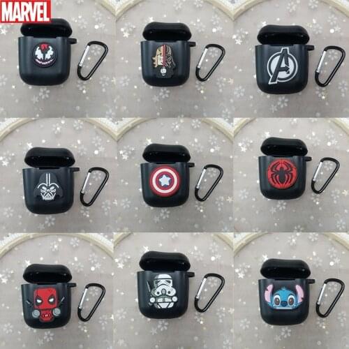 DIY Black Silicone Cases For Apple Airpods 1/2 Protective Bluetooth Wireless Earphone Cover For Apple Air Pods Pro Charging Bags