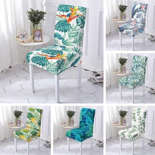 Leaf Pattern Chair Cover Dining Spandex Elastic Chair Covers for Dining Room Stretch Office Seat Cover Banquet Housse De Chaise