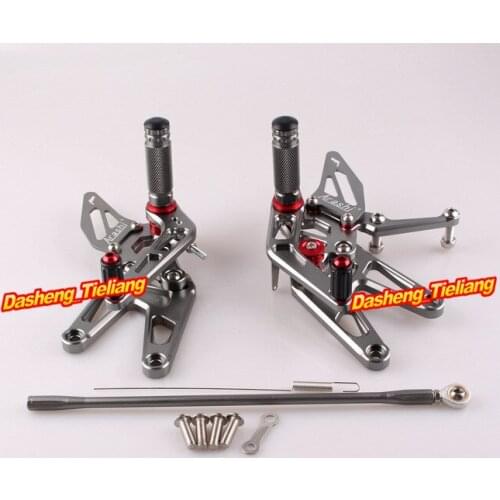 CNC Adjustable Rearset Rear Set Foot pegs For Yamaha YZF R6 2003 2004 2005 & R6S 2006-2009 Aluminum Alloy Grey