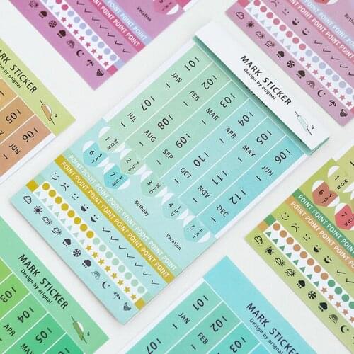 8 pcs/pack Colorful Week Day Daily Planner Decorative Sticker Diary Index Memo Sticker DIY Scrapbooking Stationery Stickers