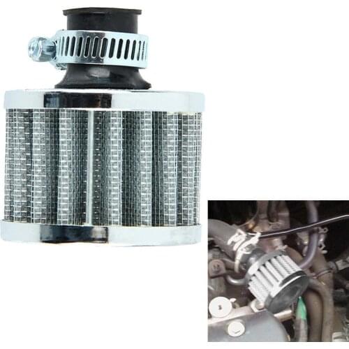 Details about 12mm Sliver Car Motor Cold Air Intake Filter Turbo Vent Cran Modification of Intake Air Filter for Automobile