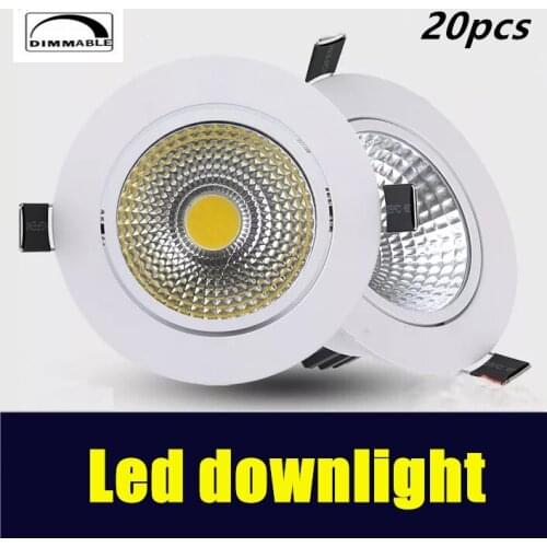 DHL Round Dimmable Recessed COB LED Downlights 5W 7W 9W 12W LED Ceiling Spot Lights AC85~265V LED Ceiling Lamps Indoor Lighting