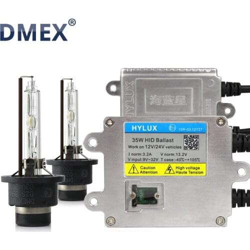 DMEX 1 Set 12V 24V 35W AC Fast Start D2S Xenon HID Kit 4300K 5000K 6000K 8000K with Hylux Fast Start HID Ballast and D2S Socket