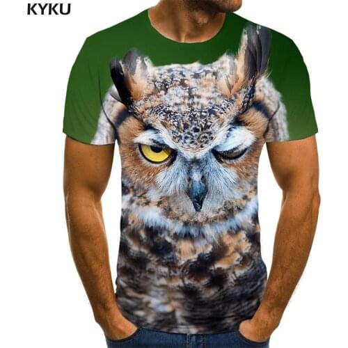 3d Tshirt Owl T shirt Men Animal T-shirts 3d Lovely Tshirts Casual Mens Clothing summer Casual Tops Slim Tops