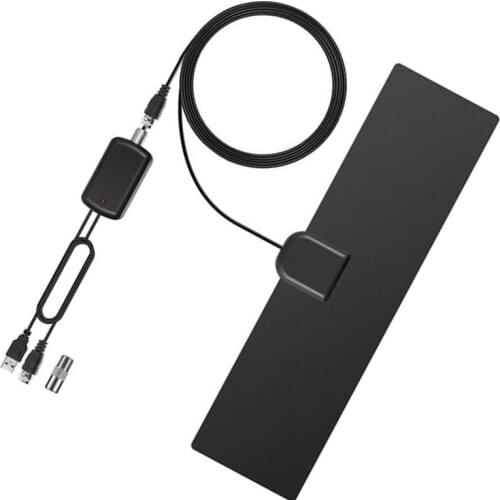 HDTV High Gain 80 Miles 28 DBI Digital TV Antenna with Amplifier Signal Booster Indoor Antennas for DVB-T2 Television Aerial (Bl