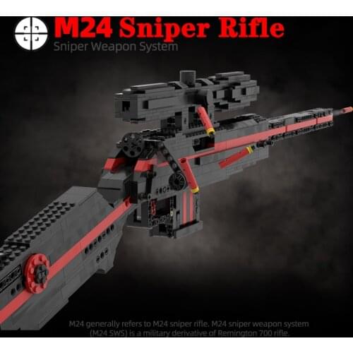 Adult High Difficulty Technology Bricks M24 Sniper Gun MOC Building Blocks Weapon Assembly Model DIY Bricks Set Childrens Toys