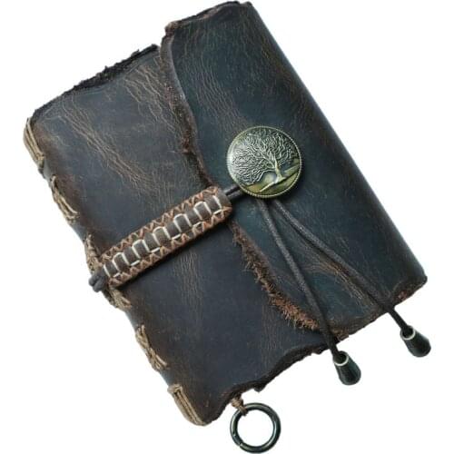 Hand Made Leather Notebook Thread Bound Copper Clasp Antique Thickened Magic Notepad Lovers Gift Children School Office Supplies