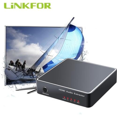 LiNKFOR HDMI Audio Splitter 4K HDMI Audio Extractor HDMI to HDMI Optical TOSLINK SPDIF and 3.5mm Analog Stereo Audio Converter