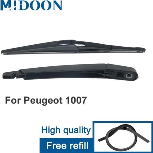 MIDOON Wiper 12" Rear Wiper Blade & Arm Set Kit For Peugeot 1007(2005-2011) Windshield Windscreen Rear Window