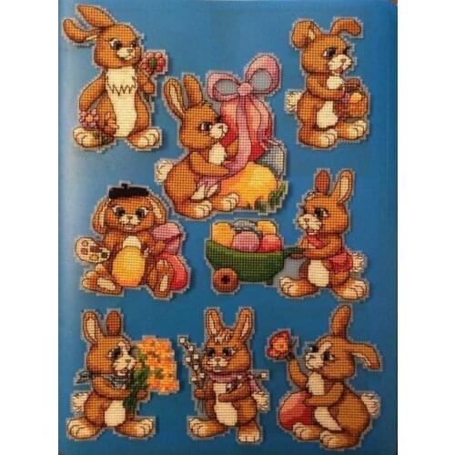 Cute rabbit 30-37 Cross Stitch Set Chinese Cross-stitch Kit Embroidery Needlework Craft Packages Fabric Floss