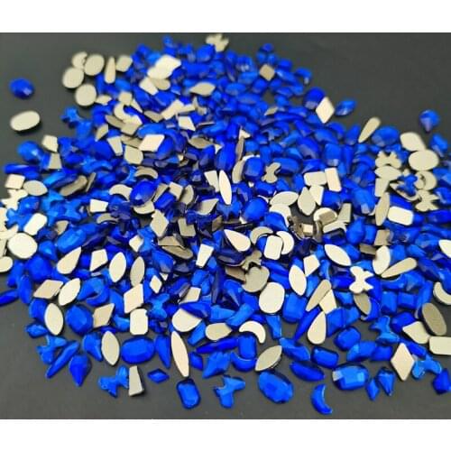 High Quality 50pcs/bag Nails Art Rhinestone Flatback Crystal Glass Blue Stones For 3D Nail Art Decoration Design