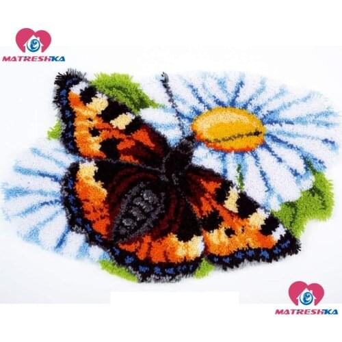 Latch Hook Rug Kits"butterfly"knitted carpet embroidery kit needle for carpet embroidery Foamiran for crafts crochet accessories