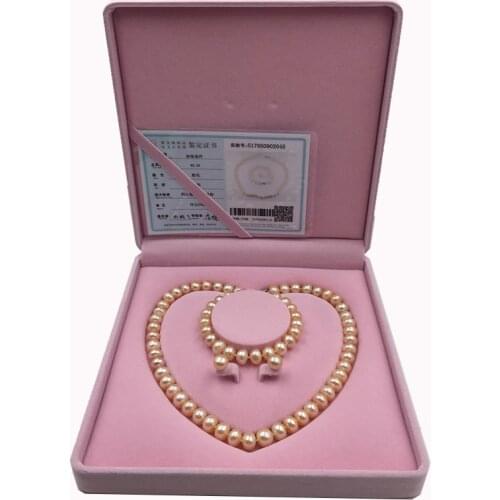 Sinya Natural pearls strand necklace bracelet earring set with pink purple white for optional pearl dia 10-11mm for Mother women