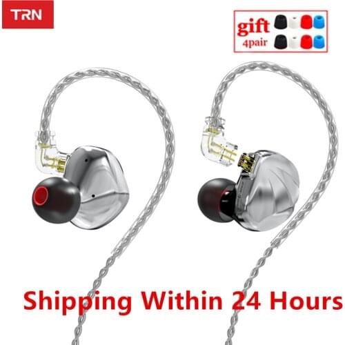 TRN VX 6BA+1DD Hybrid Unit In Ear Earphone HIFI Metal Monitor Sport Headset With 2pin Cable TRN BA8 BA5 V90 AS16 ZSX C10 PRO C12
