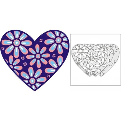 New 2021 Layered Daisy Hearts Metal Cutting Dies for DIY Scrapbooking Paper and Card Making Decorative Embossing Craft No Stamps