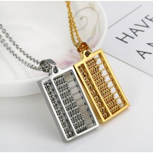 2021New Fashion Abacus Necklace Stainless Steel China Counting-frame Necklaces Pendants For Men Women Gift Jewelry Dropshipping