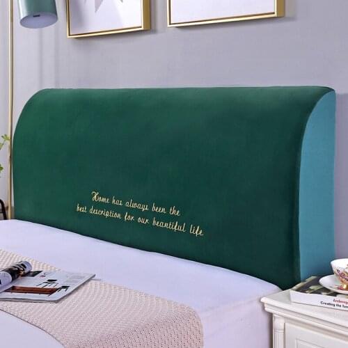 The Nordic Solid Color Velvet Bed Head Cover Full Enclosed Elastic Dust-proof Headboard Cover/ Protective Cover