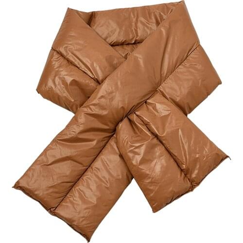 Solid Winter Women Scarf Warm Down-Cotton Shawl Wraps Shiny Collar Sjaals Voor Dames Neck-Cross Bufandas Mujer Szalik Zimowy