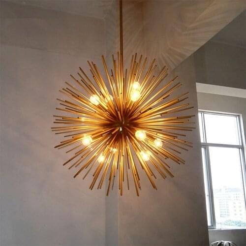 Orb Round sputnik chandelier Kitchen Dining room Bar Golden Chandelier indoor home Dandelion Chandelier Lighting
