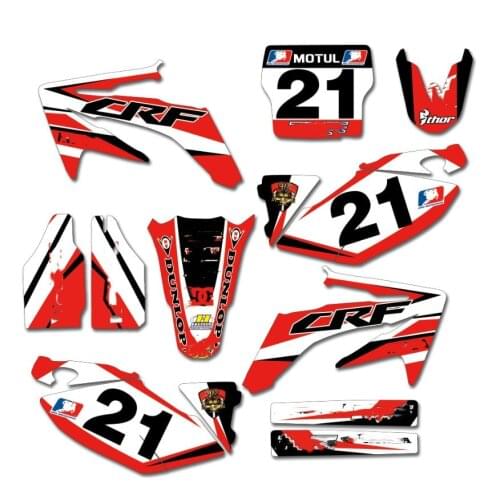 Full set Sticker Kit free Custom Number Graphics Decals For Honda CRF450R 2005 2006 2007 2008 CRF450 For Honda 450 CRF 2008-2005