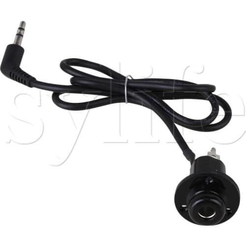 Semi-acoustic Guitar Pickup End Pin Endpin Jack Socket 3.5mm Plug Black