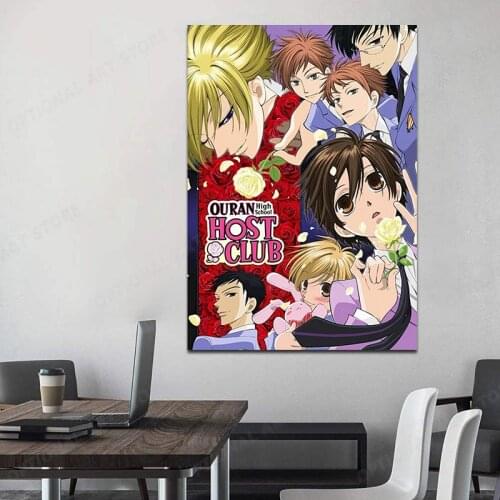 Ouran High School Host Club Poster Cartoon Characters Paper Poster Home Decor Painting Wall Art Poster Anime Fans Gifts