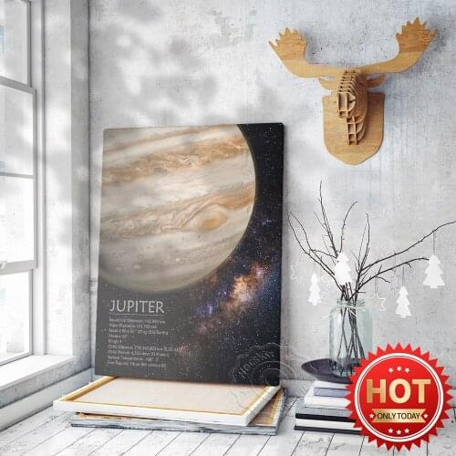 Space Jupiter Poster, Classroom Astronomy Museum Wall Art, Jupiter Planet Wall Stickers, Galaxy Wall Picture, Kids Room Gift