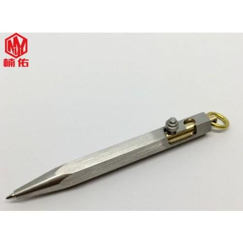 EDC Bolt Type Hexagonal Stainless Steel Tactical Pen Minimalist Design Emergency Survival Comfortable Writing Ballpoint Pen