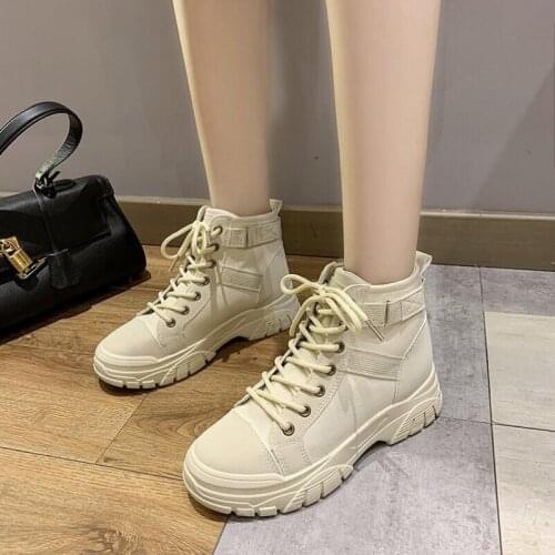 Casual women canvas shoes 2020 autumn section thick high-top womens boots trend Comfortable Soft Outdoor women Booties