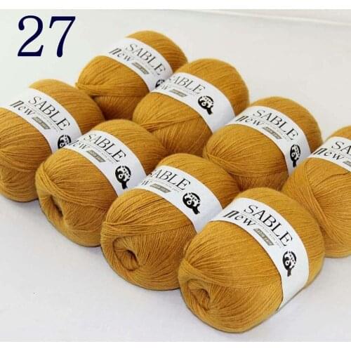 Sale Super Soft 8X50g Pure Sable Cashmere Wrap Shawls Hand Knit Wool Crochet Yarn Gold 243-27-8