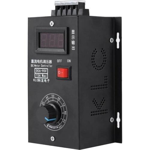 DC 6-90V PWM DC Motor Speed Controller Regulator PLC 15A Governor Volt Display