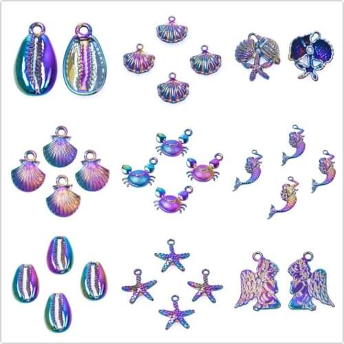 Starfish Shell Charm Cute Crab Pendants For Women Men Charms For Jewelry Making Necklace Earrings Accessories DIY Findings 10pcs