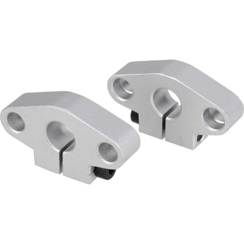 SHF10 10mm Inner Diameter Shaft Guide Support CNC Aluminum Linear Rod Rail Support Sliver Pack of 2