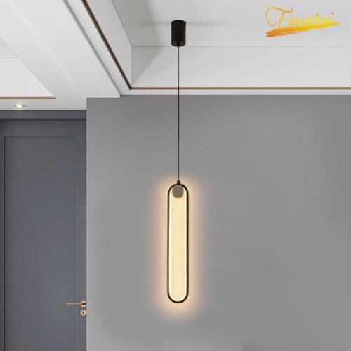Nordic Minimalist LED Pendant Lamp Lighting Modern Oval Bedside Pendant Lights Bedroom Living Room LOFT Hanging Lamp Fixtures