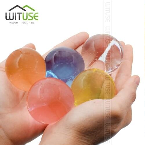 WITUSE 100pcs/lot Large Hydrogel Pearl Shaped Big 3-4cm Crystal Soil Water Beads Mud Grow Ball Wedding Growing Bulbs Home Decor