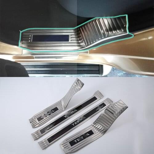 Stainless Steel Door Sill Protector inner Scuff Plate Threshold Cover Trim 4pcs For Nissan 2018 TERRA