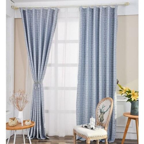 European and American style bamboo cotton jacquard shading for living room bedroom window treatments