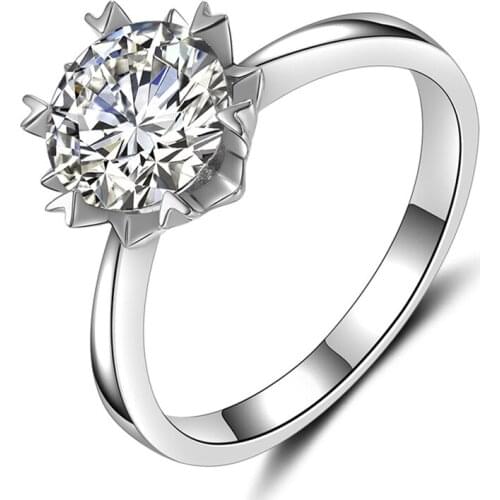 Six Love Heart 925 Sterling Silver Fairy Ring Women Cute Trendy Stylish Luxury Exquisite Elegant Wedding Engagement Party Gift