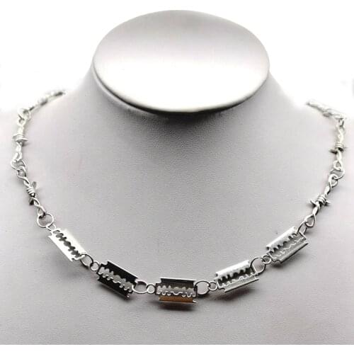 Double-Small Blade Brambles Iron Unisex Choker Necklace Women Hip-hop Gothic Punk Barbed Wire Little Thorns Chain Choker Gifts
