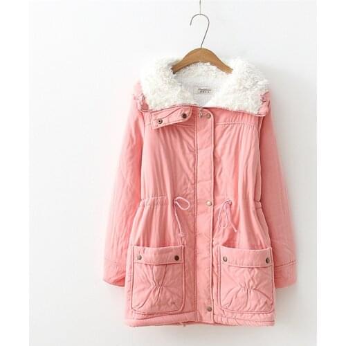 Winter Jacket Women Plus Size Thick Cotton Coat Snow Outwear ParkasLadies Full Sleeve Velvet Pocket Christmas Button Jackets