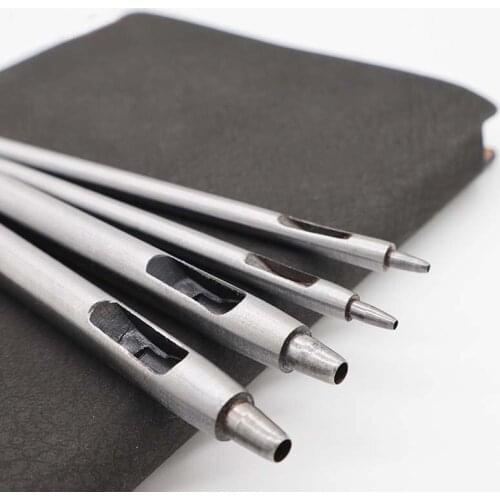 0.5mm-5mm Pick Leather Punch Tools Round Metal Leather Craft Hole Puncher Leathercraft Belt Hollow Puncher for Clothing Canvas