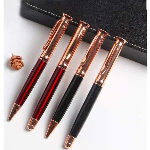 4 Style Ballpoint Pen Roller Ball Pen Rose Gold Pen Clip With Black Blue Refill Custome logo for Gift Brand Stationery P760