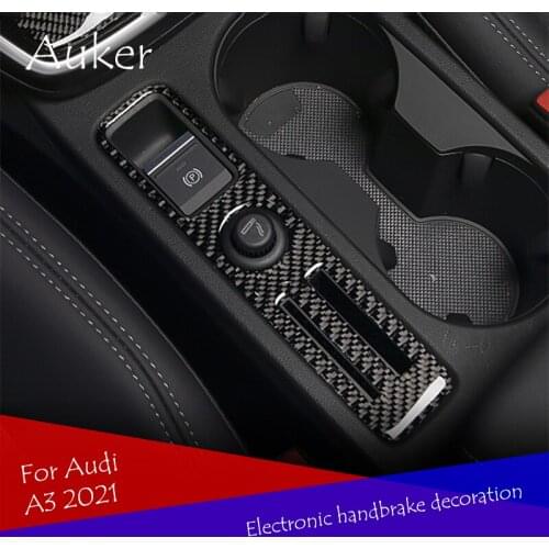 Interior Accessories Electronic Handbrake Decoration Trim Panel Button Stickers Car Modification Carbon fiber For Audi A3 2021