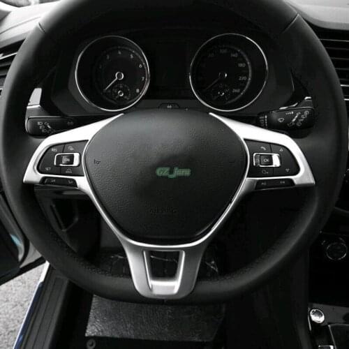 Car styling ABS Matte Interior Steering Wheel Buttons Cover Trim For Volkswagen Tiguan 2016 2017