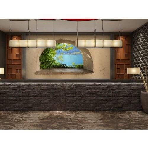 Free shipping 3D mud arch Window view Wall Decal Art Photo waterproof Removable Wallpaper Forest Mural Sticker Vinyl Home Decor