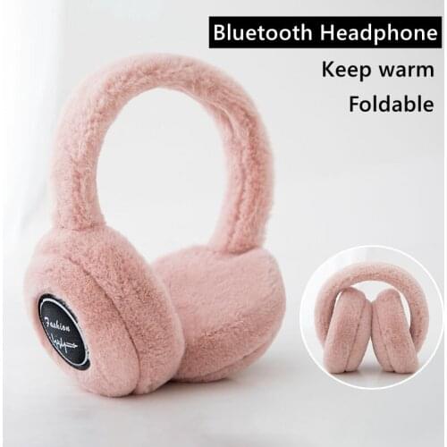 Bluetooth Wireless Headphone With Microphone Warm Ear Winter Cosque Girls Music Phone Cascos Kids Children Helmet Christmas Gift