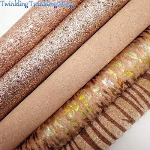 Glitter Fabric, suede Synthetic Leather, Iridescent Faux Fabric Sheets, Zebra Faux Fur For Bow A4 21x29CM Twinkling Ming XM021C