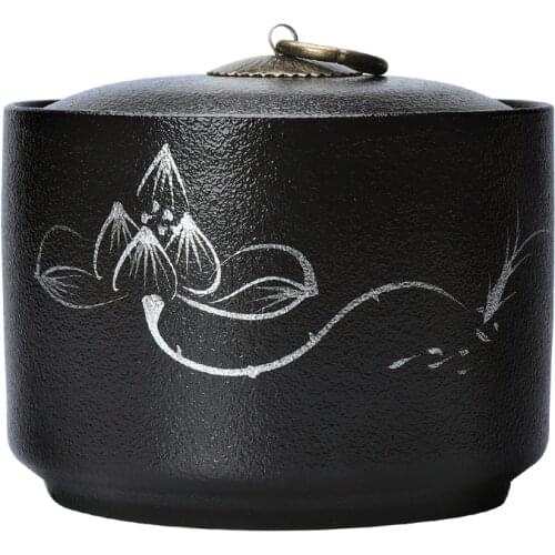 Large Ceramic Tea Caddies Storage Box Handmade Porcelain Pattern Luxury Tea Caddies Container Cocina Household Products DG50TC