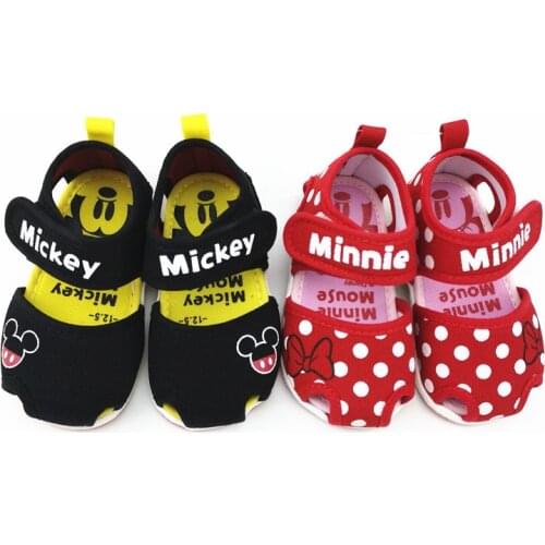 Disney Childrens Summer Sandals cartoon Minnie Mickey mouse Single Baby Classic canvas Mickey Toe Sandals