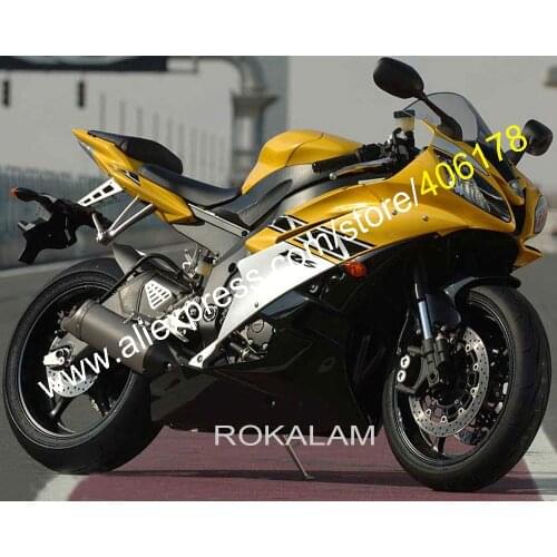 Cheap Price For Yamaha 2006 2007 YZF-R6 06 07 YZFR6 YZF R6 YZFR600 Yellow Black Custom Fairing Set (Injection Molding)